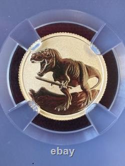 2026 Niue G$2 Tyrannosaurus Rex Holding Sword NGC Reverse PF70 2 Gram 22k Gold