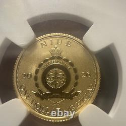 2026 Niue NGC Reverse Proof PF70 Pteranodon 1 Gram 22kt Gold Coin