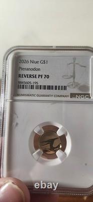 2026 Niue Pteranodon Gold Coin NGC Reverse PF70 Dinosaur Fractional Gold 1 Gram