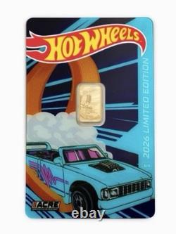2026 PAMP-Hot Wheels-1 Gram. 9999 Gold Bar-(5,000 Mintage) with Sleeve-ACRE