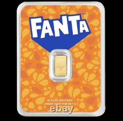 2026 PAMP-Orange Fanta-1 gram Gold Bar. 9999 TEP (Only7500!) Coca Cola Coke MKS
