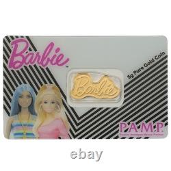 2026 Pamp Barbie Logo Shaped 5 Gram Gold Coin In Assay