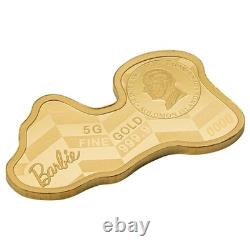 2026 Pamp Barbie Logo Shaped 5 Gram Gold Coin In Assay