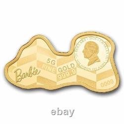 2026 Pamp Barbie Logo Shaped 5 Gram Gold Coin In Assay
