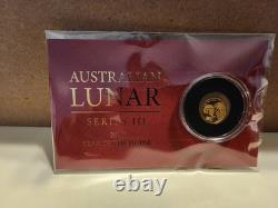 2026 Perth Mint 1/2 Gram Gold Proof Lunar Series III Horse in Card 0.5g