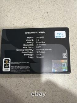 2026 Solomon Island FIFA Trophy Shaped 1g Gold Coin in Card (2,026 Mintage)