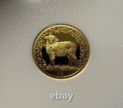 2027 Mongolia Gold Sheep 1000T NGC PF70 Ultra Cameo First Releases COA 0.5g