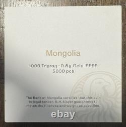 2027 Mongolia Gold Sheep 1000T NGC PF70 Ultra Cameo First Releases COA 0.5g