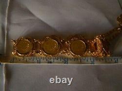 21K Gold beautiful coin bracelet, 42 grams! 21kt, 21karat 21carat 21ct