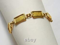 21k Gold, (1 Gram Pamp Suisse. 999 Lady Fortuna) Coin (6 ¾ inch) Bracelet