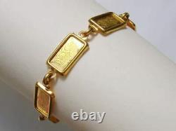 21k Gold, (1 Gram Pamp Suisse. 999 Lady Fortuna) Coin (6 ¾ inch) Bracelet