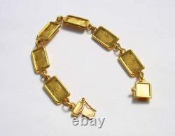 21k Gold, (1 Gram Pamp Suisse. 999 Lady Fortuna) Coin (6 ¾ inch) Bracelet