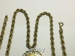 22, Ct Gold George. V. Full Sovereign & 9 Ct Gold Pendant & Neck Chain, 17 Grams