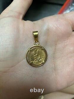 22K Pretty Yellow Gold Armenian Tigranes King Of Armenia Coin With Frame 7.6 grams