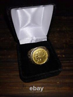 22k 1910 Gold Indian Head Coin, with 14k ring, 19.6 grams