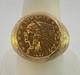 22k 1911 Indian Head 2 1/2 Dollar Us Gold Coin Ring 14k Gold 17.44 Grams Wow