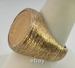 22k 1911 INDIAN HEAD 2 1/2 DOLLAR US GOLD COIN RING 14K GOLD 17.44 GRAMS WOW