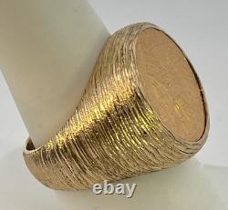 22k 1911 INDIAN HEAD 2 1/2 DOLLAR US GOLD COIN RING 14K GOLD 17.44 GRAMS WOW