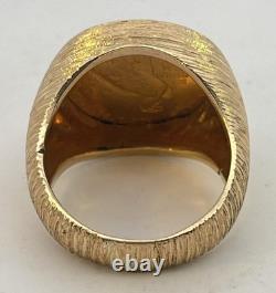 22k 1911 INDIAN HEAD 2 1/2 DOLLAR US GOLD COIN RING 14K GOLD 17.44 GRAMS WOW