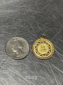 22k Foreign Coin Style Gold Charm 5.1 Grams