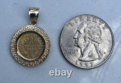 22k Gold Coin 1853-O Liberty Head $ 1 Dollar Mouth In 14k Gold Pendant 3.4 Grams