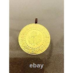 22k Gold Coin Pendant 7 grams Turkish Gold