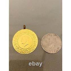 22k Gold Coin Pendant 7 grams Turkish Gold