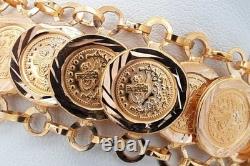 22k Yellow Gold Coin Style Link Bracelet 23.6 Grams 7.5 Inch Eb0626wrxzde