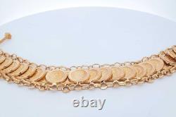 22k Yellow Gold Coin Style Link Bracelet 23.6 Grams 7.5 Inch Eb0626wrxzde