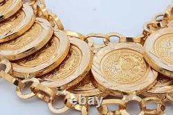 22k Yellow Gold Coin Style Link Bracelet 23.6 Grams 7.5 Inch Eb0626wrxzde