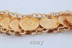 22k Yellow Gold Coin Style Link Bracelet 23.6 Grams 7.5 Inch Eb0626wrxzde