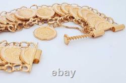 22k Yellow Gold Coin Style Link Bracelet 23.6 Grams 7.5 Inch Eb0626wrxzde