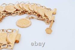 22k Yellow Gold Coin Style Link Bracelet 23.6 Grams 7.5 Inch Eb0626wrxzde