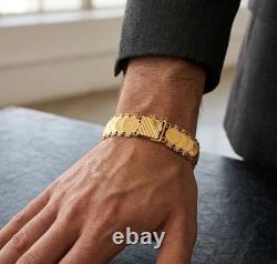 22k Yellow Gold Coin Style Medallion Link Bracelet 24 Grams 7 Inch Beautiful