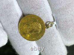 22k Yellow Gold Hand Made Vintage Austrian Coin Unique Charm Pendant 3.7 Grams