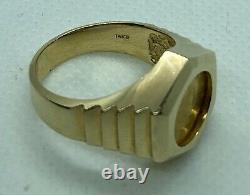 22kt. $1 Gold Coin In Solid 14kt. Gold Ring T. W 11.7grams