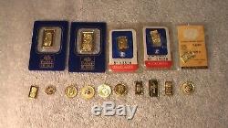 24.2 grams SOLID GOLD UNCIRCULATED SOLID BULLION BARS and coins