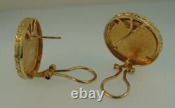 24K Eagle 5 Dollar Coin Earrings With 14K Bezel-12.2 Grams