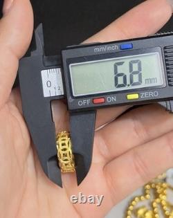 24K Solid Pure Gold Lucky Coin Money Ring 4.51 Grams. Size 6