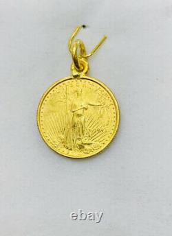 24K Solid Yellow Gold Coin Pendant 3.85Grams(519$)