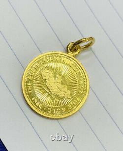 24K Solid Yellow Gold Coin Pendant 8.5Grams(1399$)