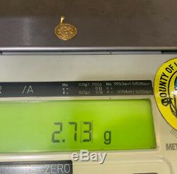 24K Solid Yellow Gold Lucky Coin Dragon Pendant 2.73Grams(299$)
