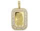 24k Yellow Gold Lady Fortuna 10 Grams Coin Diamond Frame Pendant 3.25 Ct