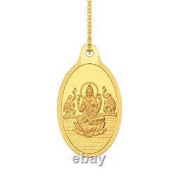 24KT Goddess Lakshmi Gold Coin Pendant 10 Grams Gold Pendants