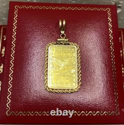 24k 999 14k Yellow Gold Bullion Coin Bar American Eagle Star 5Gram Charm Pendant