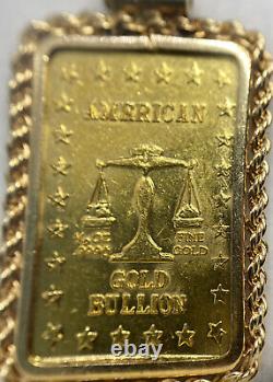 24k 999 14k Yellow Gold Bullion Coin Bar American Eagle Star 5Gram Charm Pendant