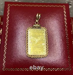 24k 999 14k Yellow Gold Bullion Coin Bar American Eagle Star 5Gram Charm Pendant