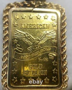 24k 999 14k Yellow Gold Bullion Coin Bar American Eagle Star 5Gram Charm Pendant