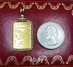 24k 999 14k Yellow Gold Bullion Coin Bar American Eagle Star 5Gram Charm Pendant