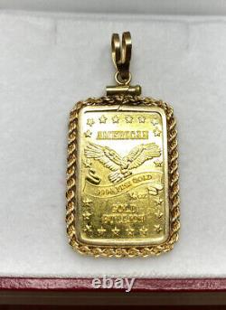 24k 999 14k Yellow Gold Bullion Coin Bar American Eagle Star 5Gram Charm Pendant